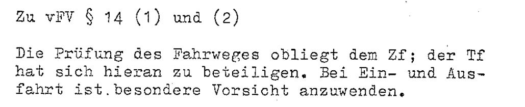 Fahrdienstvorschrift vFV  14 (1) und (2)