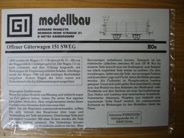 Der Bausatz des M-D 151