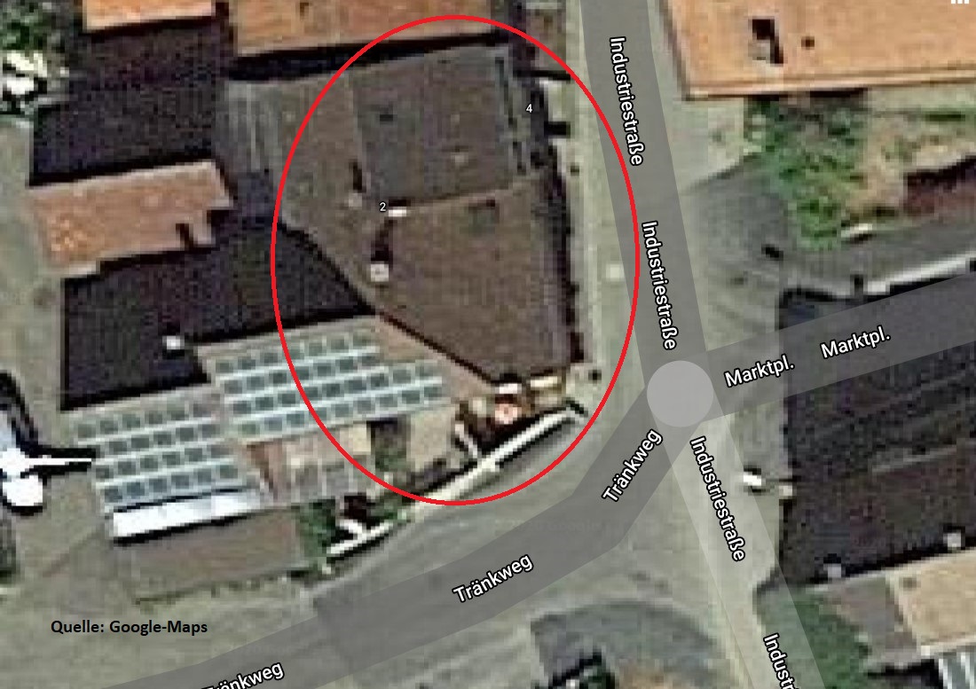 Geb�ude Industriestrasse/Ecke Tr�nkweg