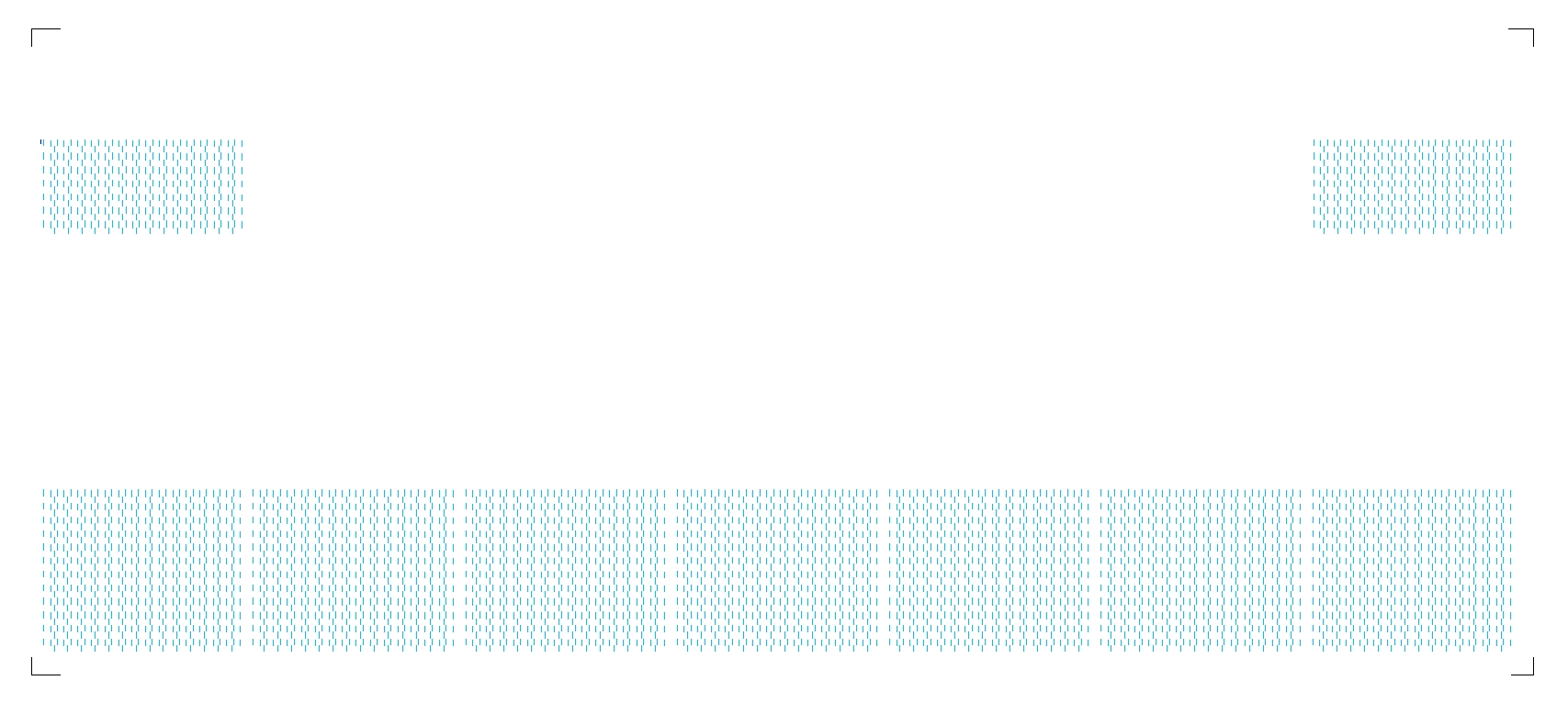 die hellblauen, vertikalen Fugen