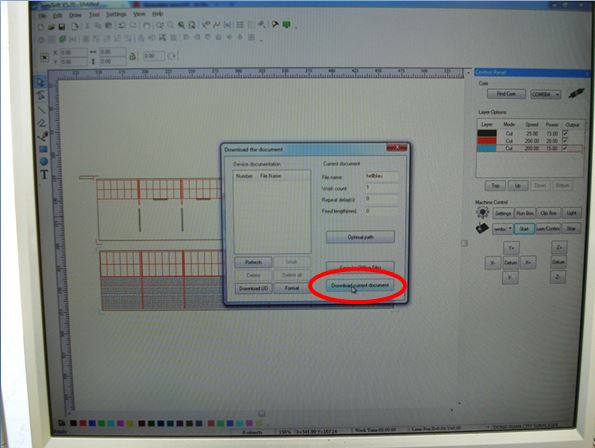 Daten an Laser �bertragen