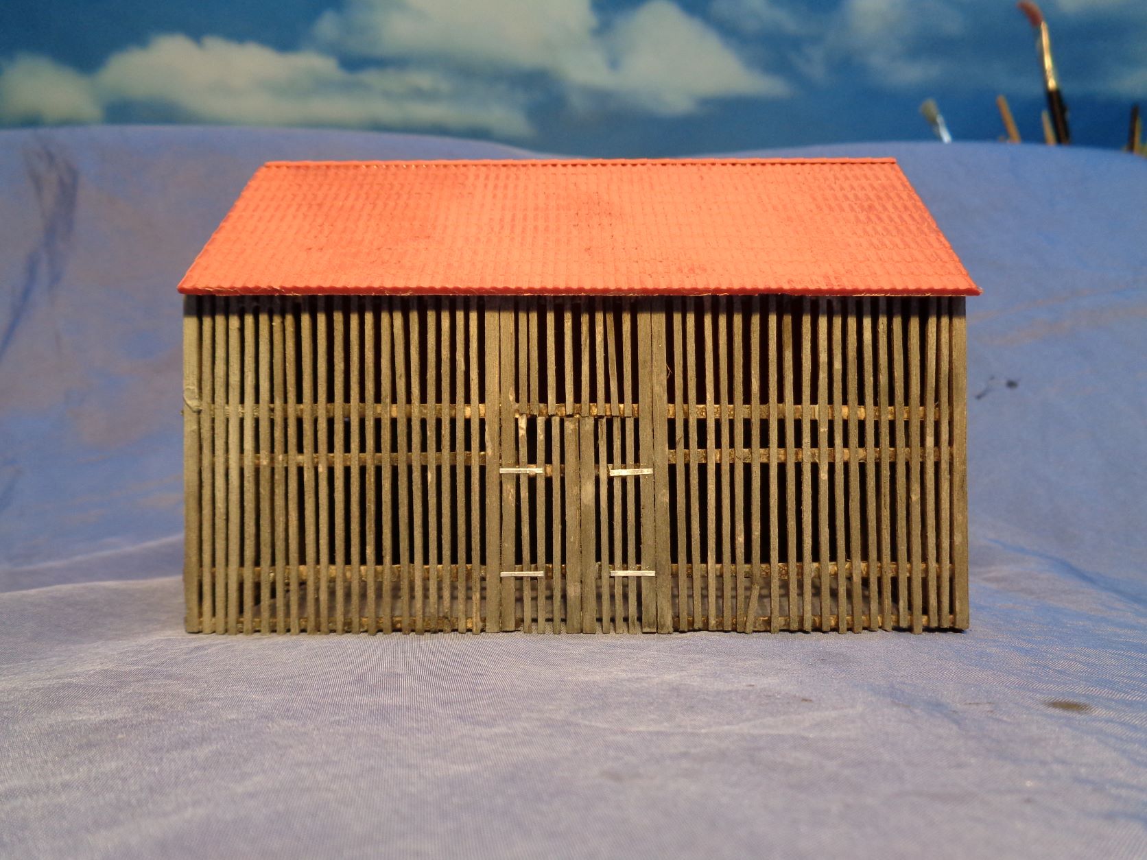 Lattenverschlag der Bau