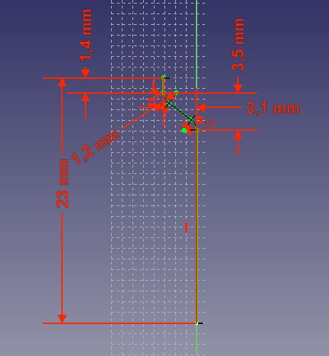 Mittellinie des Fallrohres