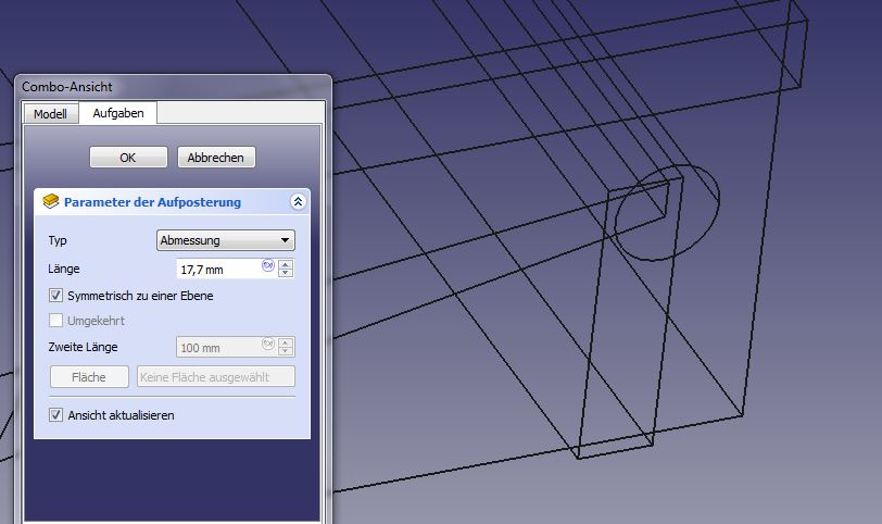 zentrisch extrudiert.