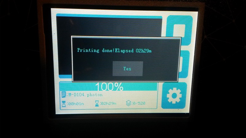 erster Druck zu Ende