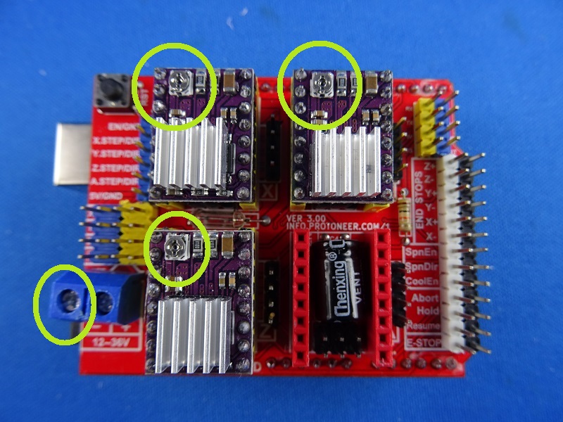 CNC Shield mit Treiber A4988-richtig