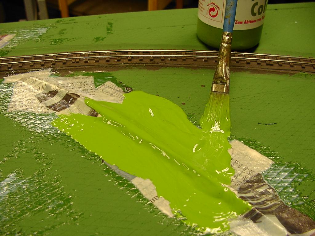 gr�n gestrichene Oberfl�che