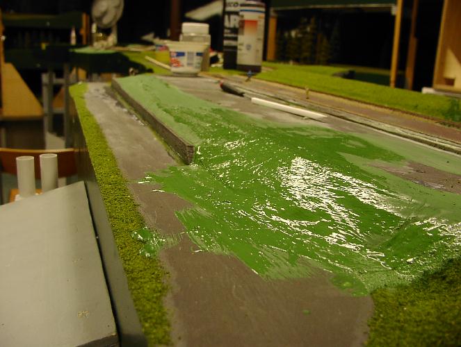 gr�n gestrichene Oberfl�che