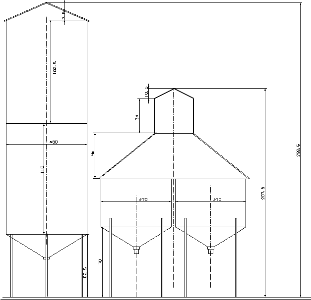 Planung der Silo's im Steinbruch