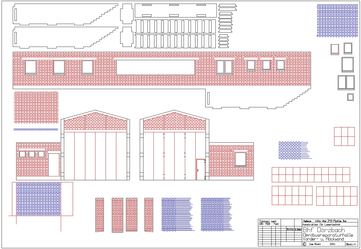 Einzelteile der Bushalle