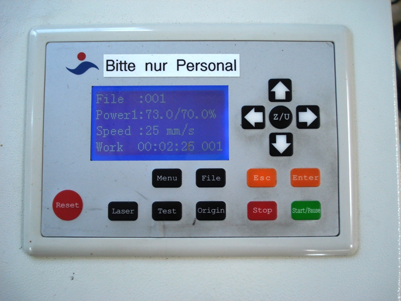 Das Laser Bedienpanel