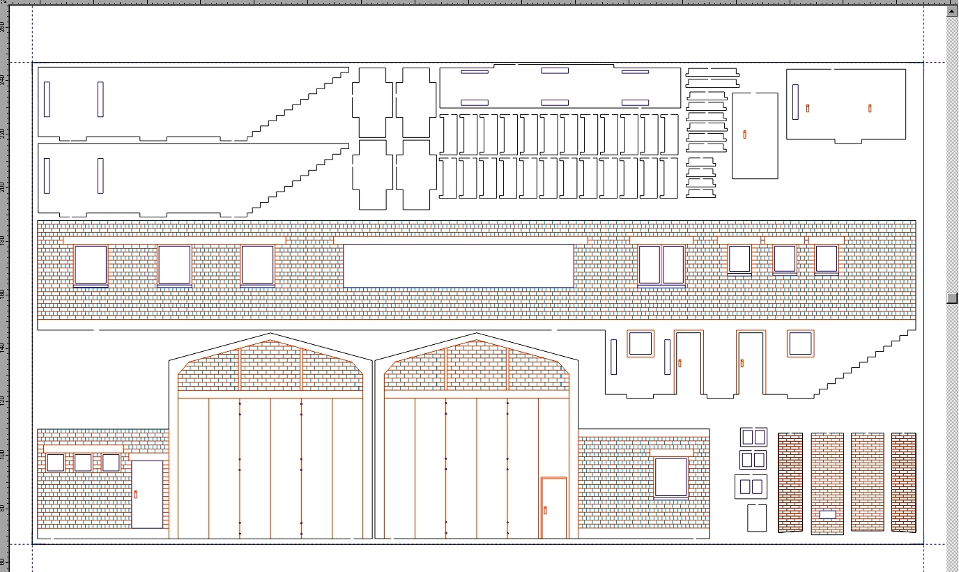 die hellblauen, vertikalen Fugen