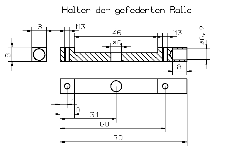 Chassis f�r die Umlenkrolle