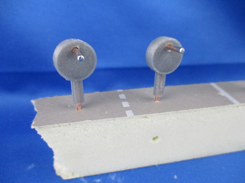 Stellhebel in Styrodurplatte