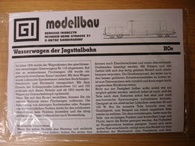Der Bausatz des M-D 168