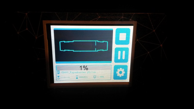 Display des Druckers