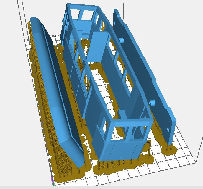 Wagenkasten, Dach und Boden im Slicer