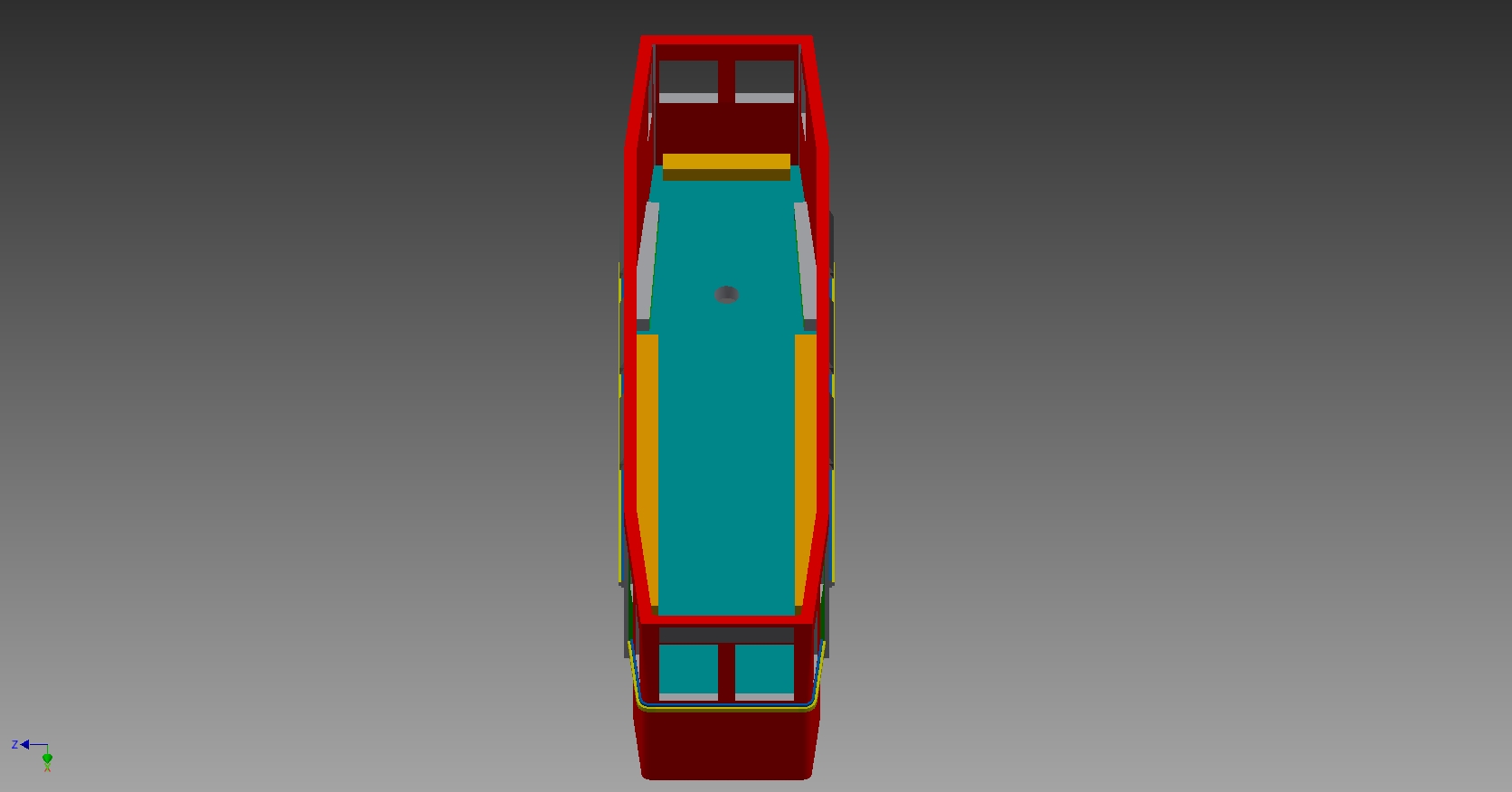Die Innenseite des VB 400 Wagenkastens