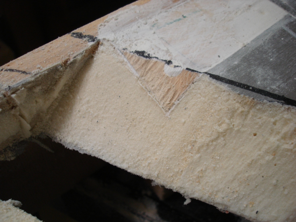 Beintasche weggeraspelt